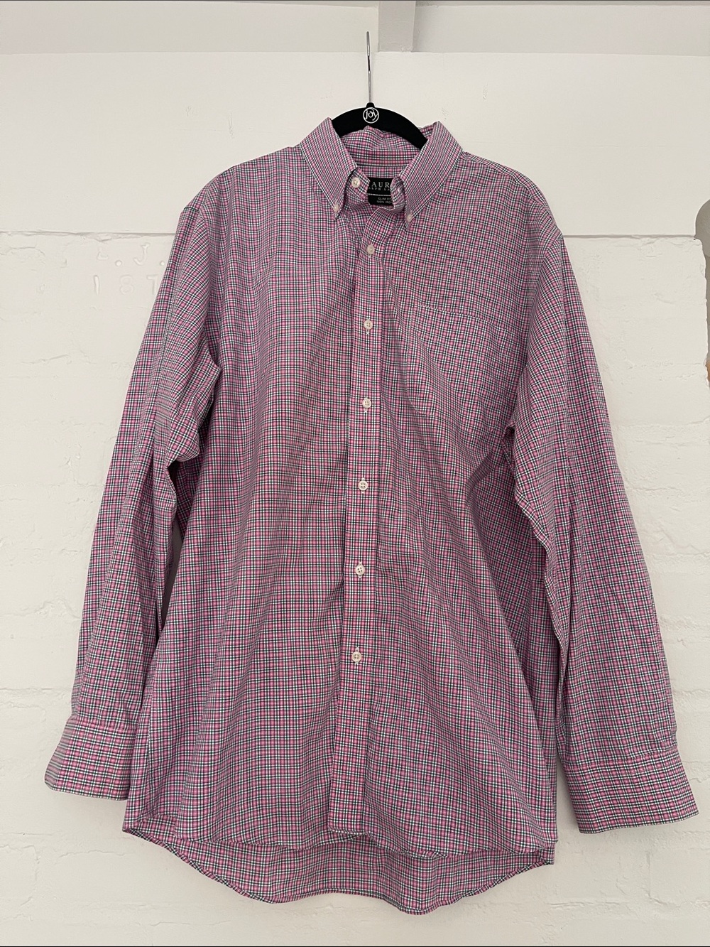 Men's Ralph Lauren Button-Down Shirt in Pink / Green Slim Fit 16.5 Neck 34 / 35